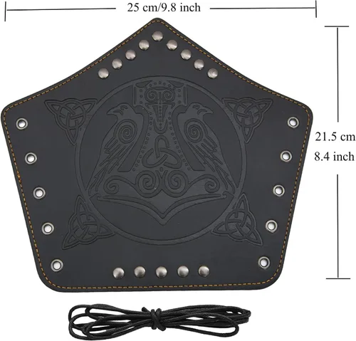 Vista 5 de GelConnie Guantelete de cuero pulsera vikingo de cuero protector de brazo medieval armadura brazaletes de cuero muñequeras Cosplay