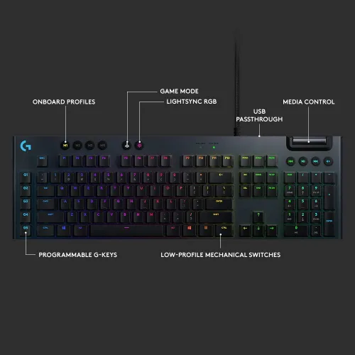 Vista 5 de Logitech G815 RGB Teclado mecánico para juegos lineal renovado