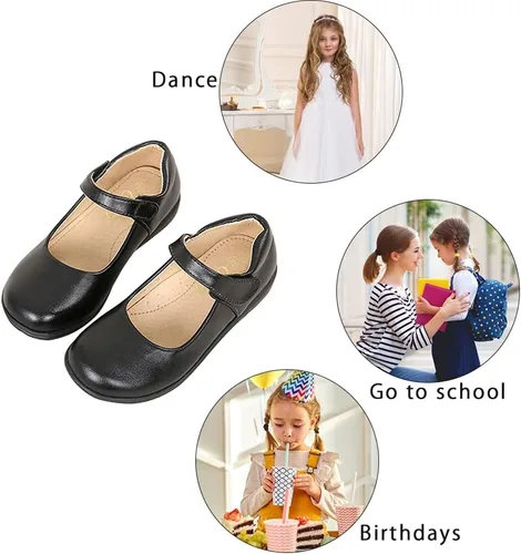 Vista 3 de Amtidy Zapatos planos de uniforme escolar para niñas, zapatos planos para bodas, fiestas