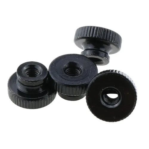 Vista 3 de MEETOOT Tuercas moleteadas M5 x 0.031 in de metal negro redondo pomos redondos tuercas de mano para piezas de impresora 3D