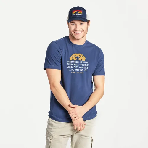 Vista 2 de La vida es buena. Camiseta para hombre Crusher I'll Be Watching You, gris