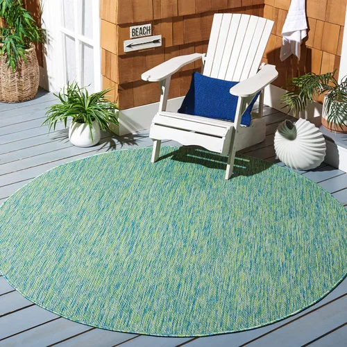 Vista 124 de SAFAVIEH Alfombra Lavable para Exteriores Colección Courtyard - 2'3" x 5', Azul Aqua y Gris, No Desprende Pelusa y Fácil Limpieza, Ideal para Patio