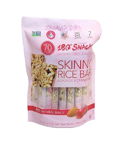 Vista 3 de 180 Snacks Barra de arroz delgada con sal del Himalaya 2, paquete variado de 14 barras en total