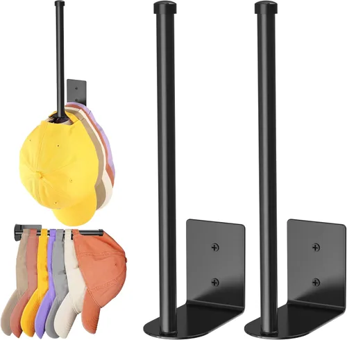 Vista 10 de Durmmur Paquete de 2 Percheros para Gorras de Béisbol, Organizador de Sombreros de Acero Inoxidable para Gorra de Béisbol, Organizador
