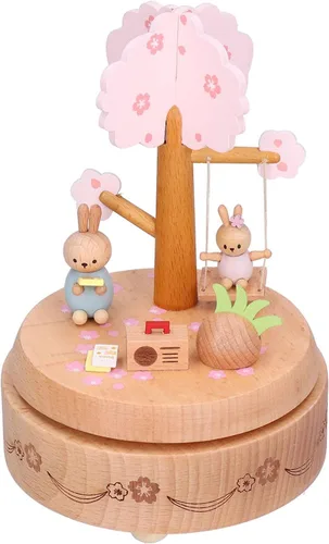 Vista 5 de caja musical de madera, juguete, decoración, regalo de cumpleaños para niños