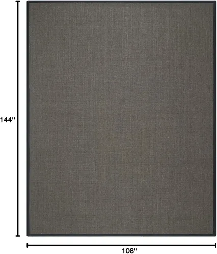 Vista 46 de Alfombra de sisal Safavieh, de color maíz y negro, tejida a mano, de la colección de fibras naturales; 5 x 8 pulgadas, NF441A, Tela, Gris / Gris
