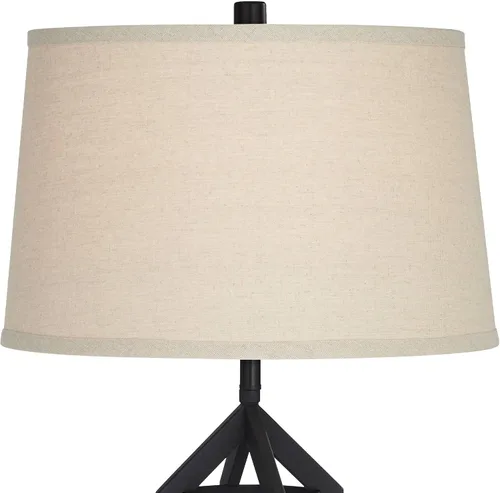 Vista 8 de Franklin Iron Works Lucas - Juego de 2 lámparas de mesa occidentales de 26 pulgadas de alto con puerto de carga USB y luz nocturna, pantalla LED