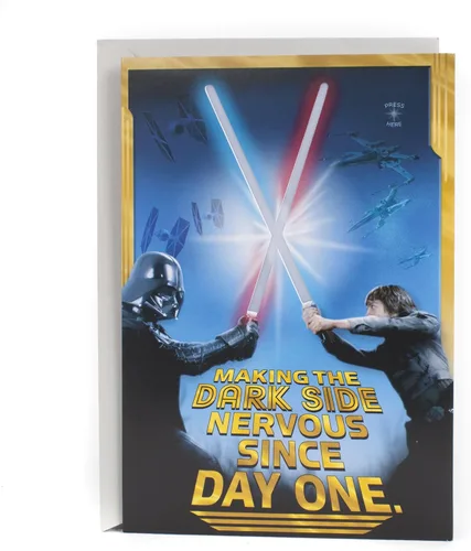 Vista 8 de Hallmark Star Wars Tarjeta Emergente de Cumpleaños o Felicitaciones (Baby Yoda) Que el 4 te Acompañe, Tarjeta 3D Signature Paper Wonder