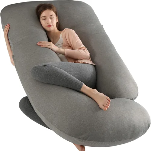 Vista 10 de Elover - Almohada de embarazo en forma de U, soporte de maternidad de cuerpo completo