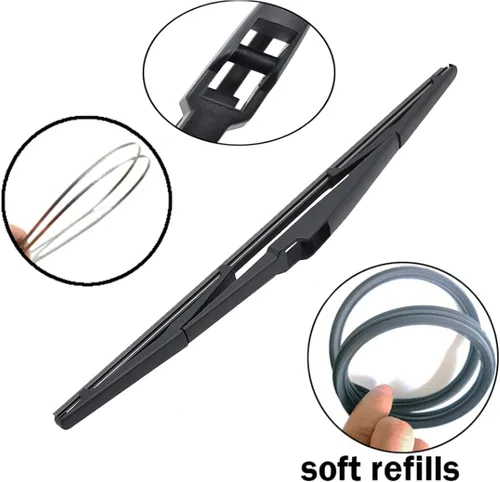 Vista 2 de Limpiaparabrisas trasero de automóvil, para Kia Cerato Sephia Spectra LD Hatchback 2003-2008, tamaño 14 pulgadas