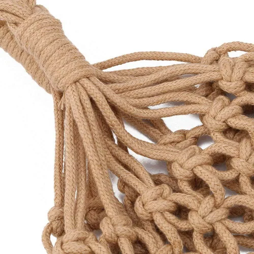 Vista 6 de Bolsa de hombro tejida de algodón para mujer, bolsa de hombro tejida para playa y playa