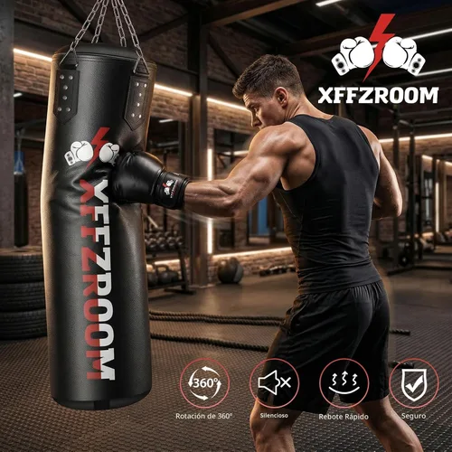 Vista 7 de Punching Bag for Adults, 4ft PU Leather 6 in 1 Heavy Boxing Bag Set, Punching Bag with 12oz Boxing Gloves, Hand Wraps, Hanging Bag for MMA Karate