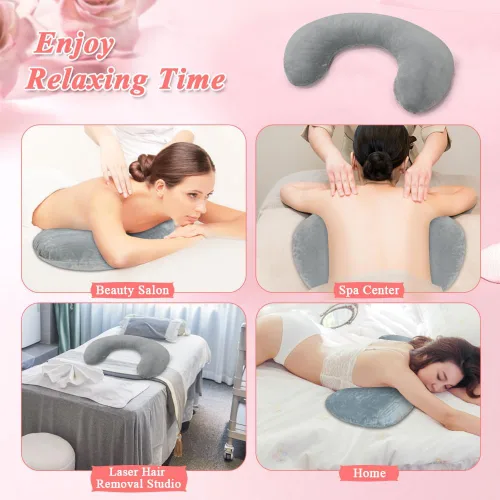 Vista 6 de KAAMOS Almohada de pecho para mesa de masaje, almohada de masaje para dormir, masaje de cuña, almohada de pecho para dormir boca abajo almohada