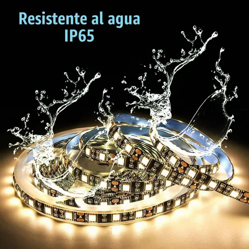 Vista 5 de Tira de luz LED de 12 V, blanco cálido, 3000 K, tira de luz LED de 16.4 pies, tablero PCB negro, SMD 5050 IP65, impermeable, 300 LED, cinta LED