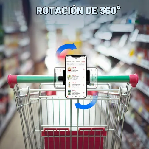 Vista 5 de ONEDONE Soporte universal para teléfono para cochecito, carrito de golf, carritos de compras, scooter, soporte para teléfono celular, usos
