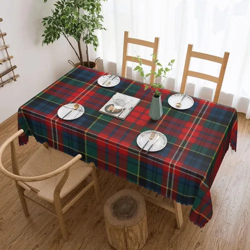 Vista 11 de Mantel rectangular de Clan Macpherson a cuadros escoceses, resistente a cuadros, lavable, mantel decorativo para comedor, interior y exterior