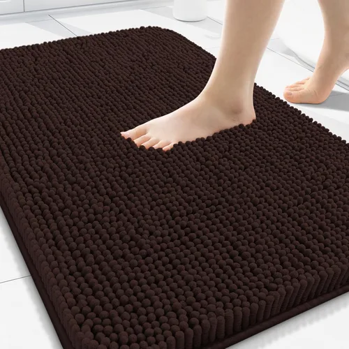 Vista 26 de Arotive Alfombras de baño de felpilla extrasuaves y absorbentes, de 24 x 16 pulgadas, lavables a máquina, parte trasera de goma antideslizante
