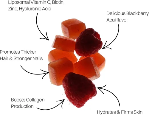 Vista 4 de Haroutine - Vitaminas para la piel y las uñas, gomitas de biotina para el crecimiento del cabello 2500 mcg de biotina, 1200 mcg de vitamina A y 2