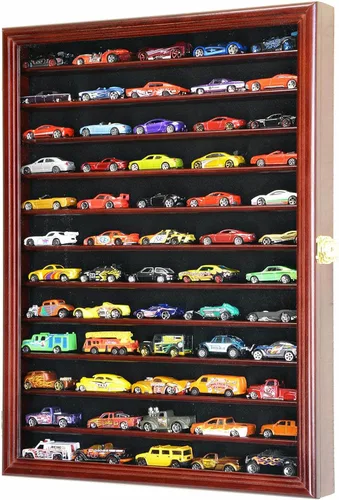 Vista 5 de Gabinete de exhibición de autos modelo Diecast / Matchbox 1/64 con puerta (Negro)