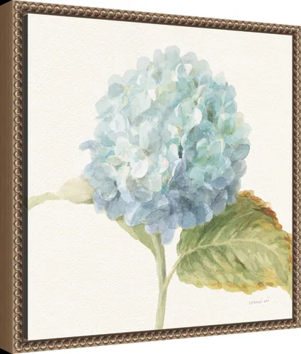 Vista 2 de Amanti Art Lienzo enmarcado para pared, 16 x 16 pulgadas, saco floral V cultivo de hortensia azul por Danhui Nai, lienzo enmarcado para pared, obras