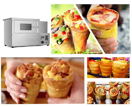 Vista 7 de TZ Máquina de cono de pizza - Máquina de 4 conos con horno, 110V/60Hz