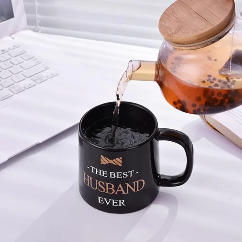 Vista 2 de Miicol Taza de café divertida de 16 onzas, taza de té de cerámica grande, idea de regalo para hombres, marido, bonita taza de café de oficina, taza