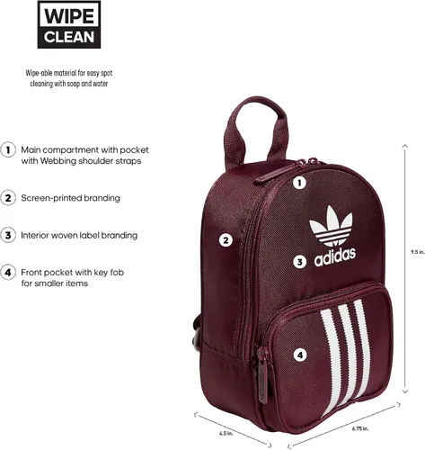 Vista 2 de adidas Originals Womens Santiago Mini Backpack Victory Crimson Purple One
