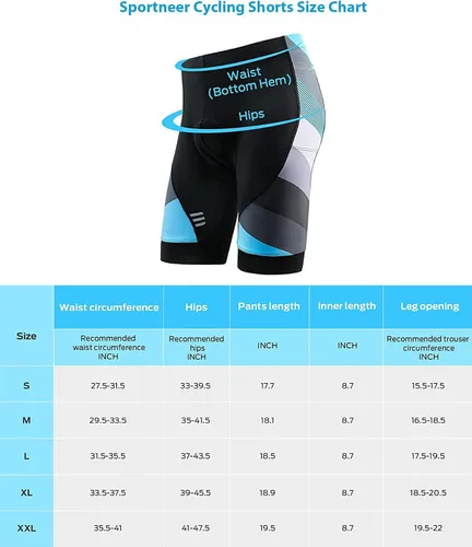 Vista 5 de Sportneer Mens Padded Bike Shorts with Pocket Gel Padding Bicycle Cycling Shorts for Mountain Road Biking with 3 Pockets