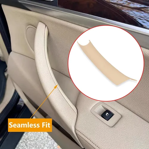 Vista 4 de Fundas para Manija de Puerta Compatibles con BMW Serie X5 F15/F85 2014-2018, BMW Serie X6 F16/F86 2015-2018 (3 piezas) (Beige)