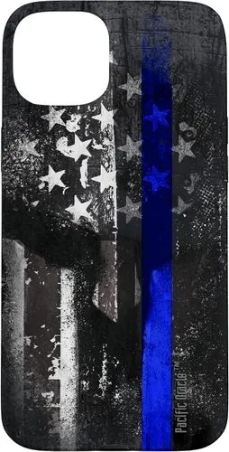 Vista 9 de Trump Police USA Flag Skull Thin Blue Line Support Case for iPhone 17