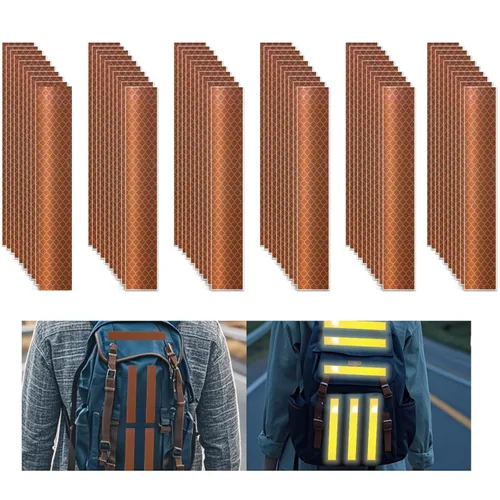 Vista 80 de Pegatinas reflectantes 1 pulgada de diámetro Redondas Reflectoras, Cinta adhesiva impermeable al aire libre de alta visibilidad (80 piezas)