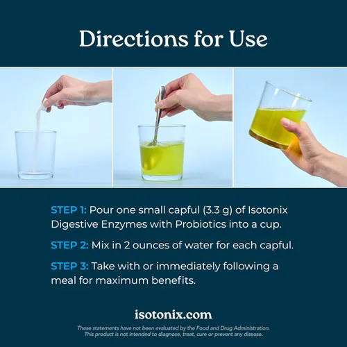 Vista 5 de Isotonix® Enzimas digestivas con probióticos Complejo multienzimático DigeZyme® y Lactospore® Bacillus Coagulans Absorción de nutrientes