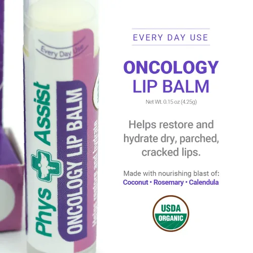 Vista 3 de PhysAssist Crema Oncológica 4 oz más bálsamo labial. Hidrata y mima la piel estresada. Fabricado con una mezcla de botánicos naturales. Clínicamente