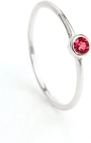 Vista 2 de Anillo pequeño de piedras preciosas apilable, banda de anillo delicada y delgada minimalista, anillo simple apilable de piedra natal