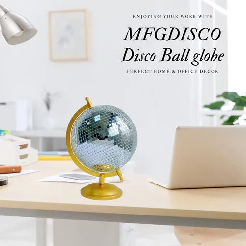 Vista 9 de Globo de bola de discoteca, estatuas de decoración del hogar, escultura clásica de arte de mesa con base de metal, esculturas estéticas decorativas