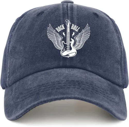 Vista 8 de Sombreros vintage de rock and roll con alas de ángel, sombrero de anime, azul cian, sombrero de sol para hombre, regalos para hombres, gorras