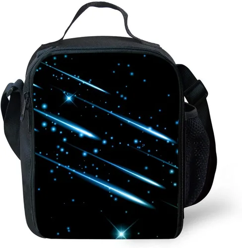 Vista 8 de CAIWEI Bolsa de almuerzo Galaxy con aislamiento para lonchera (baloncesto de torneado)