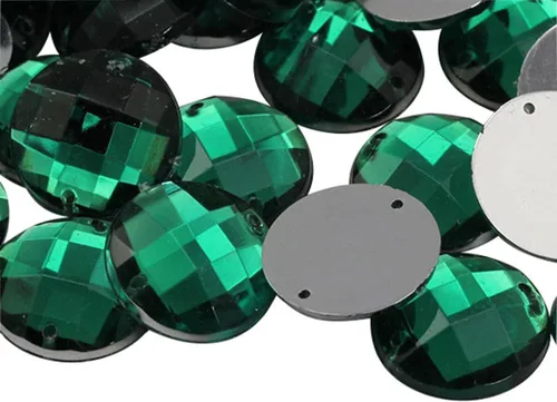 Vista 10 de Allstarco Blue Aqua CH24 - Cuentas redondas para coser con parte trasera plana, diamantes de imitación acrílicos, gemas de plástico para coser