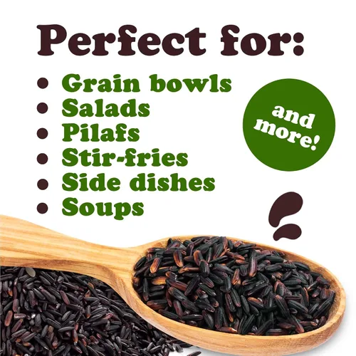 Vista 7 de Food to Live Arroz negro orgánico, 1 libra, arroz integral sin OMG. Sabor a nuez y dulce. Rico en antioxidantes y fibra dietética. Kosher, vegano.