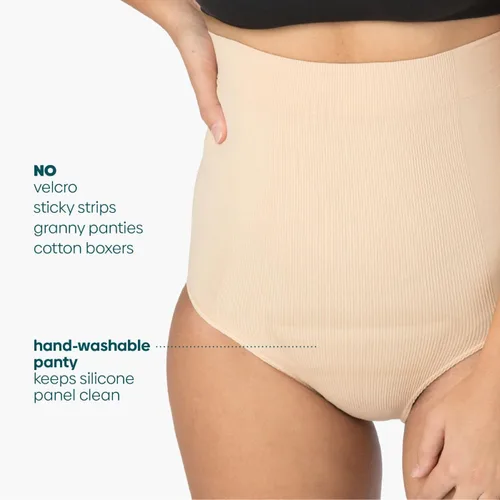 Vista 6 de UpSpring Ropa interior posparto de cintura alta con control de abdomen para mujer, color nude/negro, talla S-XX grande