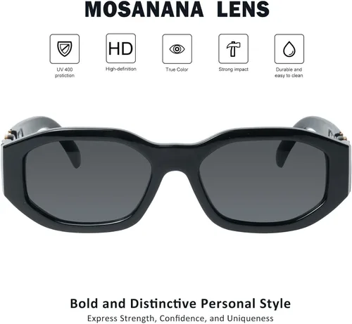 Vista 2 de mosanana Gafas de sol rectangulares de moda para mujeres y hombres, modelo TRACER