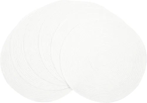 Vista 107 de SHACOS Juego de 4 manteles individuales redondos lavables de 15 pulgadas, de algodón, poliéster, trenzados, para mesa de comedor, boda, decoración