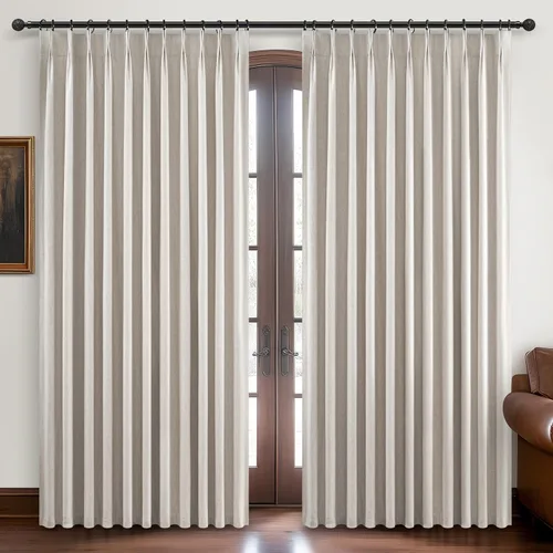 Vista 8 de Cortinas y Drapeados Modernos con Pliegues Pellizco Rosa Bebé de 84 Pulgadas de Largo, Juego de 2 Paneles para Sala de Estar, Cortina de Ventana