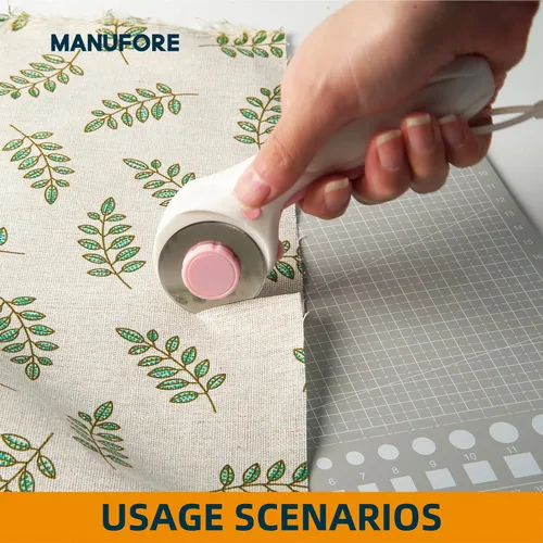 Vista 4 de MANUFORE Juego de alfombrillas de corte gris A3, A4, A5 con escala de centímetro y pulgadas, tabla de cortar autocurable con 5 capas de grosor