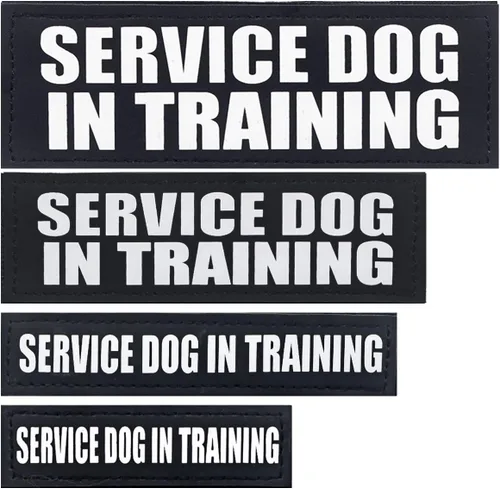Vista 9 de Parches extraíbles para perros de servicio, paquete de 2 parches para arnés de perro con respaldo de gancho, parches negros para chaleco para perros