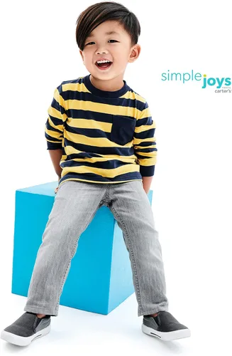 Vista 3 de Simple Joys by Carters Pantalón de mezclilla sin cierre para niños pequeños paquete de 2