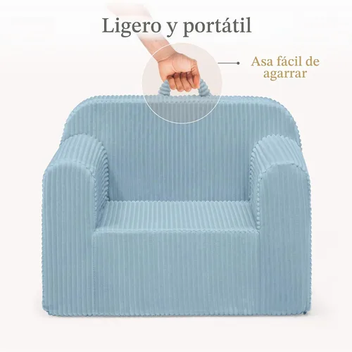 Vista 7 de Delta Children Cozee Silla de espuma de pana, color azul