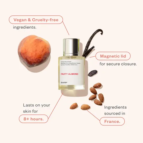 Vista 2 de Dossier - Almendra Frutal - Eau de Parfum - Perfume de Lujo - Puro Infundido - Sin Parabenos - Vegano - Para Mujeres - Fragancia 1.7 oz