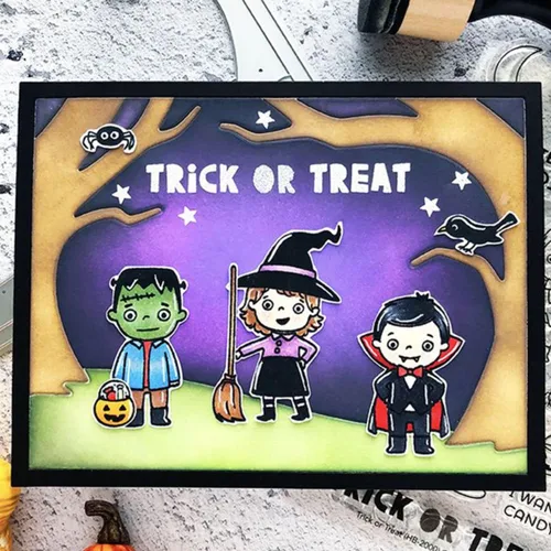 Vista 4 de Tumbas y fantasmas de Halloween troquelados para hacer tarjetas, troqueles de corte de metal, troqueles de papel para álbumes de recortes
