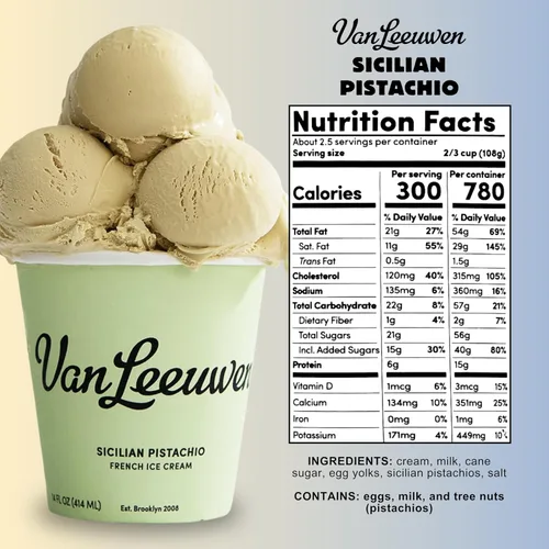 Vista 2 de Van Leeuwen (Amazon Fresh) Van Leeuwen Ultra Premium Ice Cream Pistacho clásico Lote pequeño 14 onzas, (congelado)
